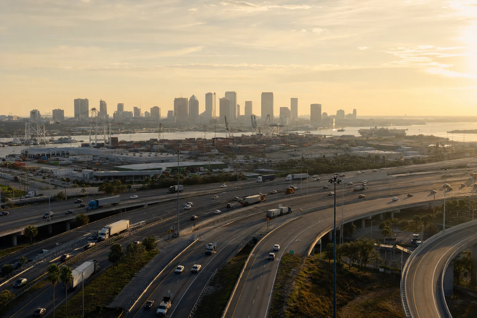 Editorial image: Tampa, Florida — commercial truck corridor