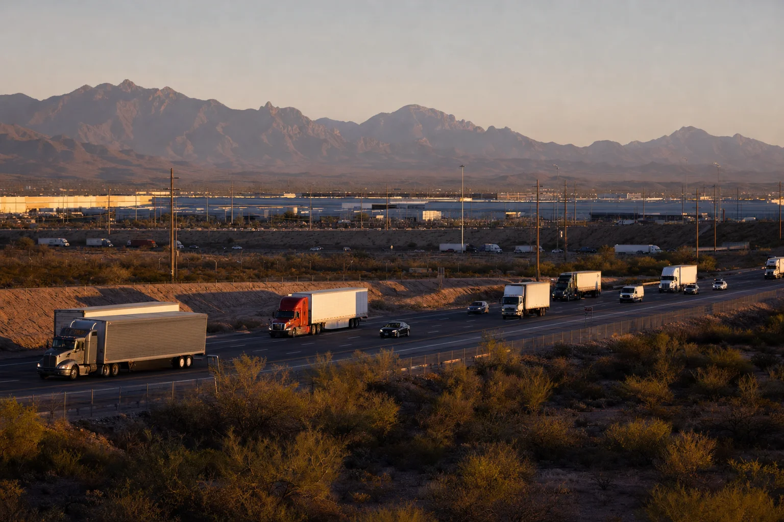 Editorial image: Tucson, Arizona — commercial truck corridor