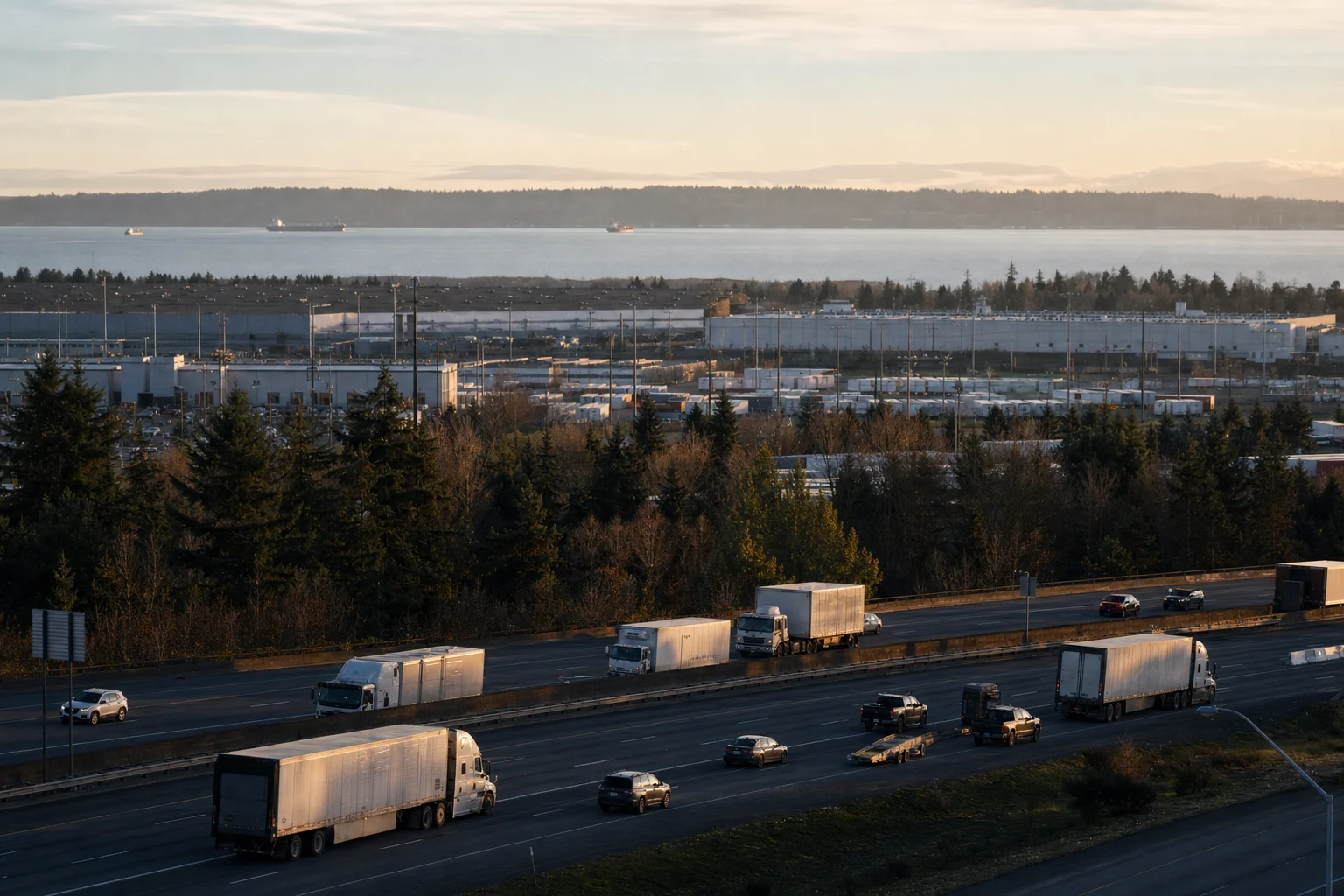 Editorial image: Vancouver, Washington — commercial truck corridor