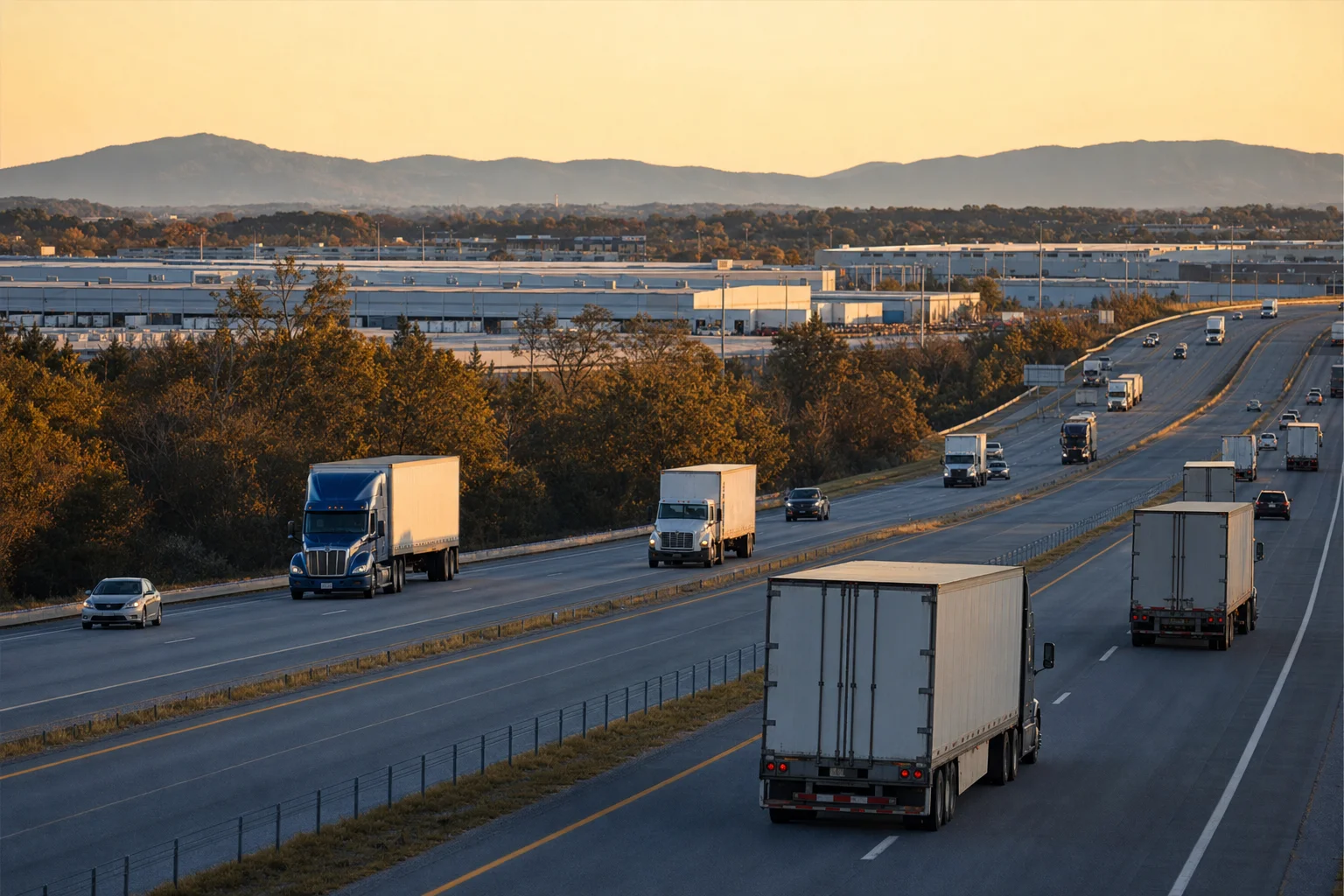 Editorial image: Virginia Beach, Virginia — commercial truck corridor