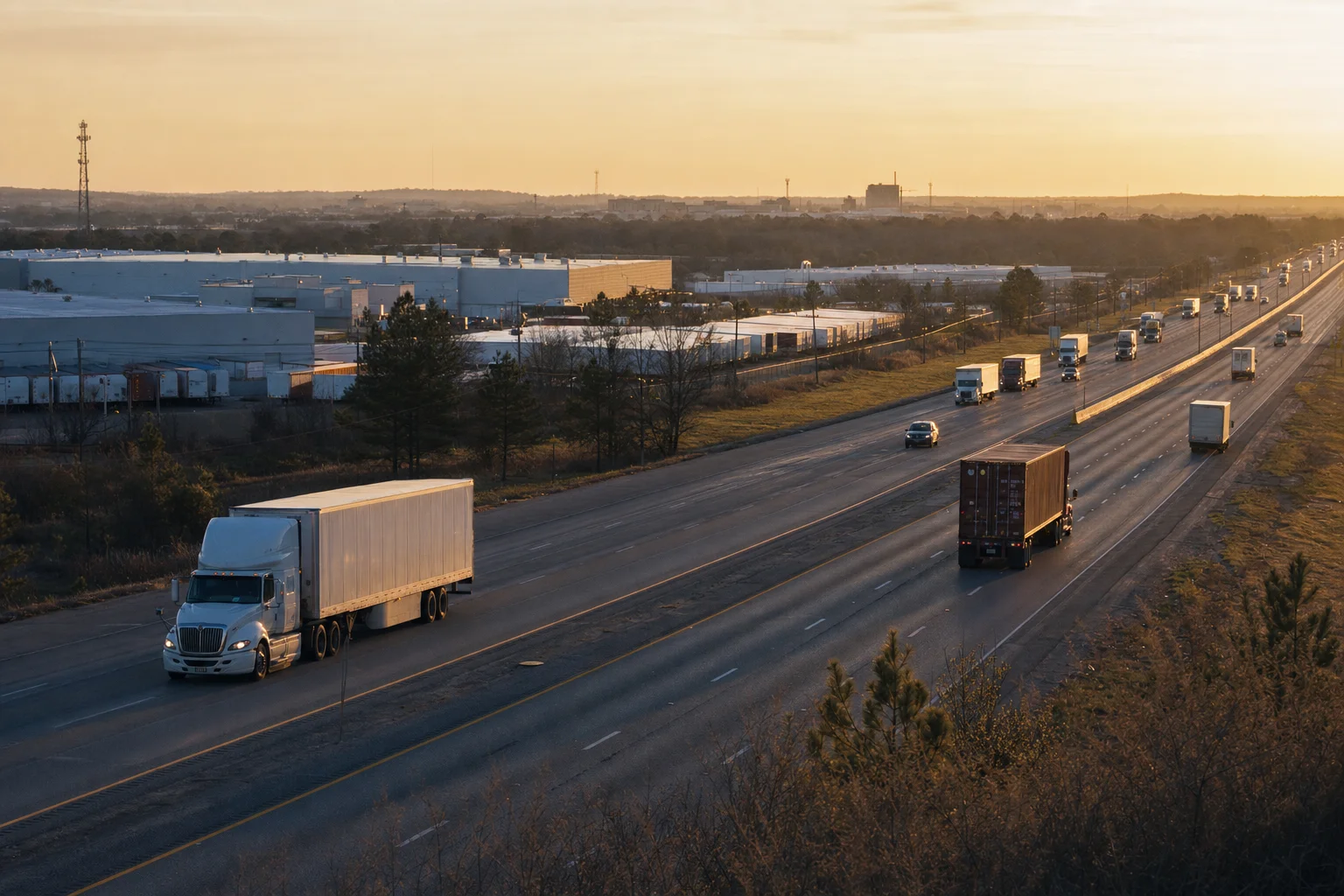 Editorial image: Waco, Texas — commercial truck corridor