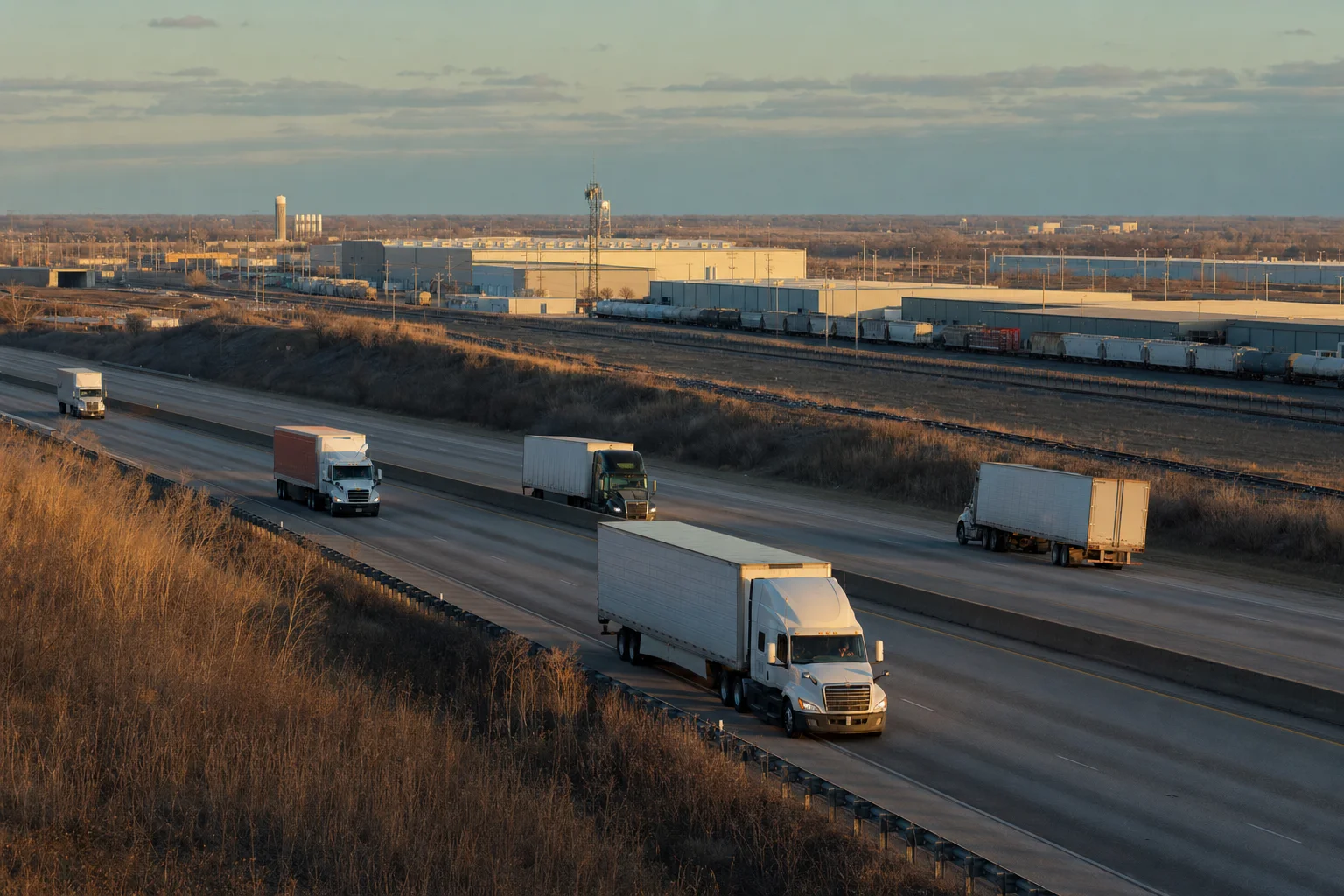 Editorial image: Waukegan, Illinois — commercial truck corridor